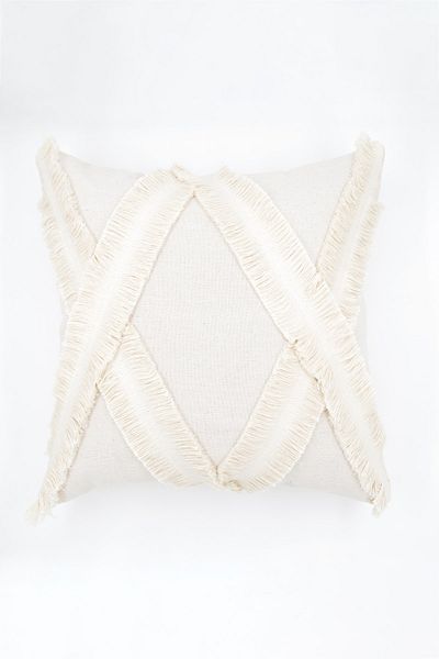 NDC HOME Special Design Square Crossed Single Linen Cream Throw Pillow Cover 43x43