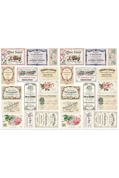 TELLGRAF REKLAM HİZMETLERİ Vintage Look Labels (20x30 Cm 1 Set)
