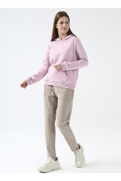 U.S. Polo Assn. Γυναικείο φούτερ με κουκούλα με στάμπα ροζ Gızmo-sk022