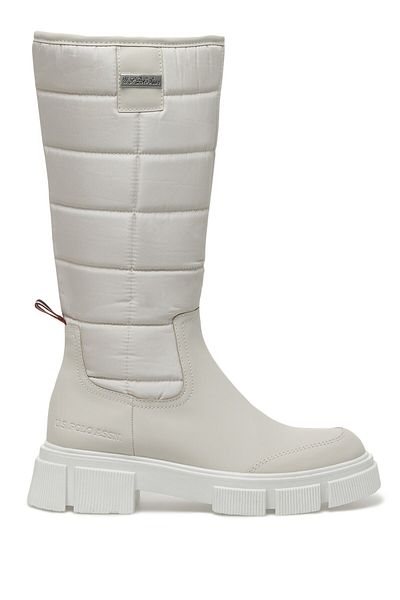 U.S. Polo Assn. Holito 2pr Thermo Αντιολισθητική σόλα Fleece με φερμουάρ Εσωτερικά Γυναικείες Flat Μπότες Μπεζ
