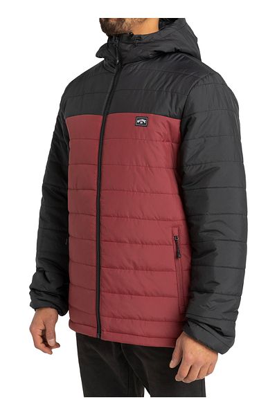 BİLLABONG Red Men's Hooded Jacket F1jk36 Surf Check Puffer