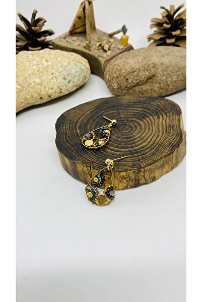 Porsuk Alternatif El Yapımı Etnik Otantik Hippi Bohem Örgü Boncuk Küpe