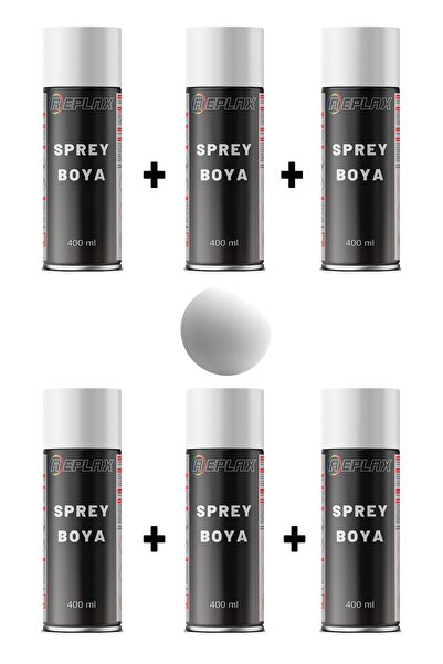 REPLAX 6 Adet Ral 9003 Mat Beyaz Sprey Boya 400 Ml.