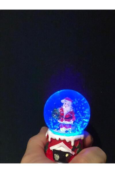 Lapidaria 2'li Noel Baba Yılbaşı Temalı Işıklı Kar Küresi Minik Boy 6 Cm