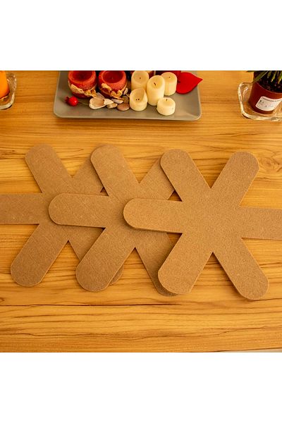garaccu Pan and Pot Anti-Scratch, Pyrex Protector, Felt Pot Protector 3 Pieces Milky Brown Color
