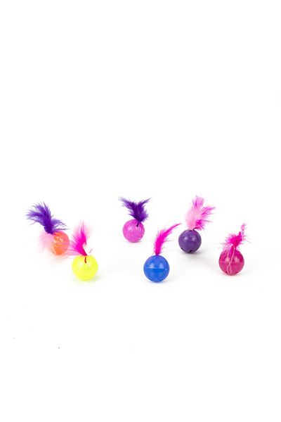 Flip Furry Cat Toy Ball 2 Pieces