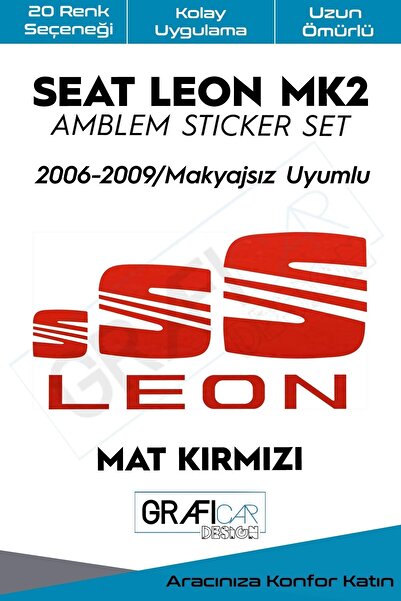 GRAFİCAR مجموعة ملصقات شعار سيات ليون Mk2 2006-2009 / بدون مكياج
