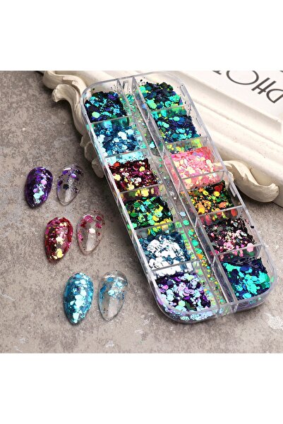 Beauty Box 12'li Nail Art Pul Seti Makeup Resin Art Tırnak Süsleme Kalıcı Oje...