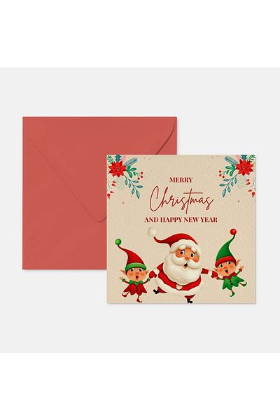 HRS Postcard - Greeting Card & Envelope New Year New Year Christmas Christmas