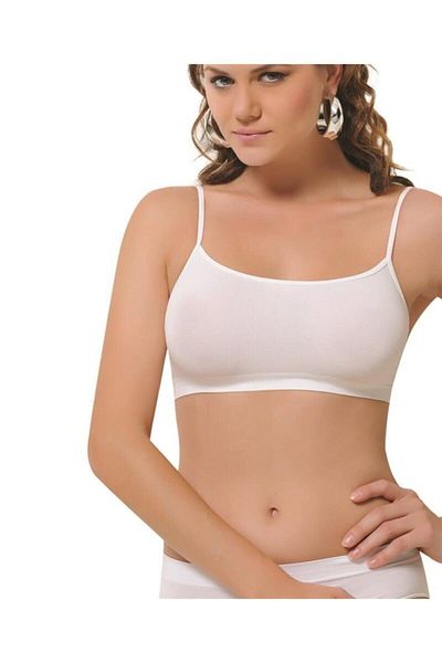 NBB Γυναικείο σουτιέν με λευκό λεπτό λουράκι Half Bustier