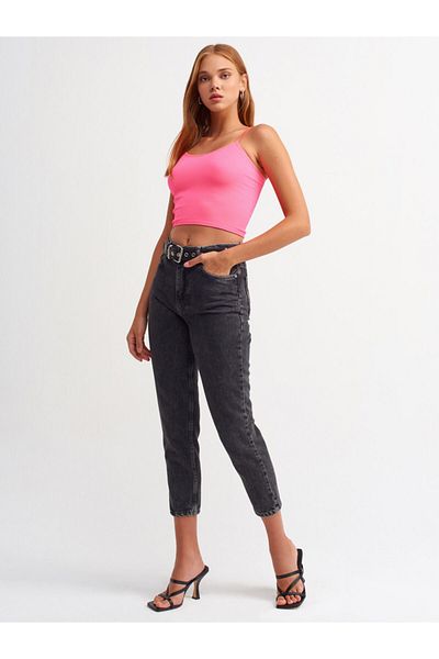 Dilvin Γυναικείο φούξια Elastic Crop Top 3528