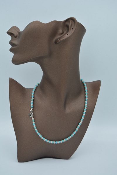 Stoneage Healing Necklace Against the Evil Eye with Czech Crystal and Turquoise Stones