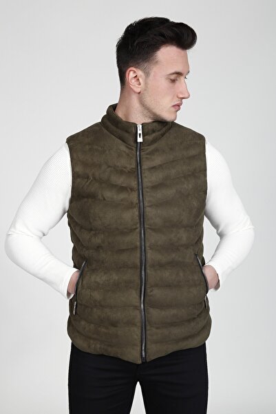 MODA BASKCA New Season Men's Nubuck Suede Puffer Vest