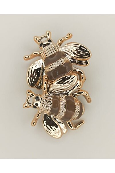 Turuncu Tuhafiye Arı Broş 6 Cm No:64