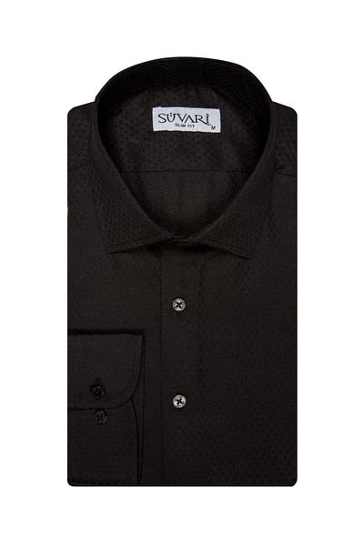 SÜVARİ Αντιβακτηριακό Slim Fit Ανδρικό πουκάμισο με σχέδιο