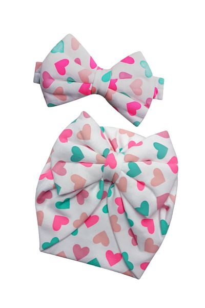 Kayra Baby Girl Pink Bow Bonnet Hair Band
