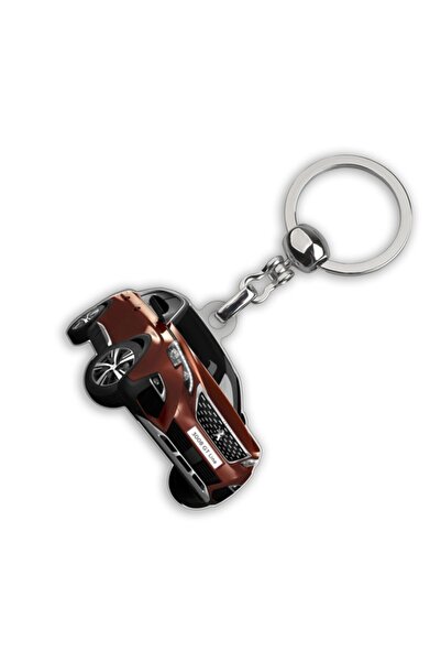Modül Breloc metalic pentru chei de mașină Peugeot 3008 maro cu logo-ul Drop ...