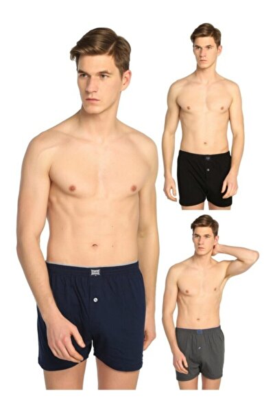 Tutku Boxeri cu nasturi din bumbac pieptănat gri pentru bărbați, pachet de 5