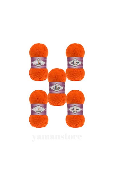 Alize Βαμβακερό χρυσό 5 τεμάχια Amigurumi γιλέκο ζακέτα κασκόλ πουλόβερ πλεξίματος νήμα χρώμα 37 πορτοκαλί