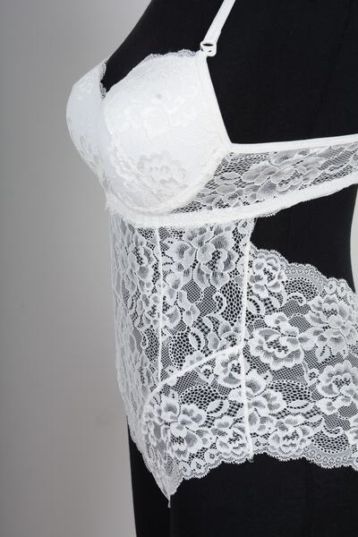 Top Step Destekli Dantelli Bodysuit