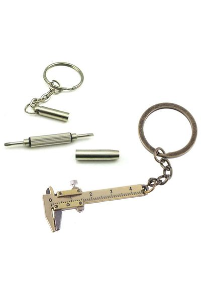 Depolife Keychain Caliper Watchmaker Screwdriver Set Mini Star Flat Precision Watchmaker Miniature Metal Caliper