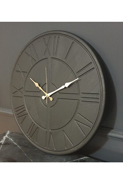 Markakanvas Siyah Duvar Saati 50x50cm