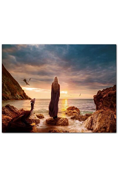Cakatablo Tablou din lemn Apus de soare Daenerys Targaryen (Dimensiune 25x35 cm)