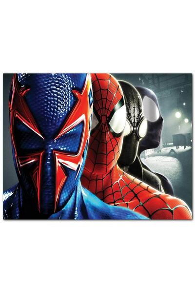 Cakatablo Ahşap Tablo Spider Man Tüm Kostümleri (50x70 Cm Boyut)