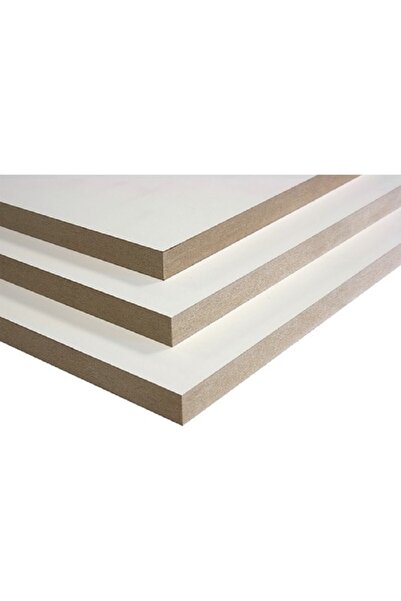 iAhşap (Ebat 40x100 cm-Kalınlık 18 MM-1 Adet) MDF Beyaz Laminat Tabaka Plaka