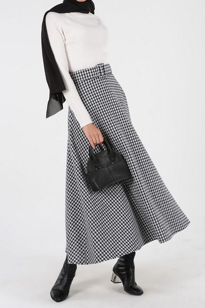 modabirsen Φούστα με μοτίβο Houndstooth χωρίς ζώνη