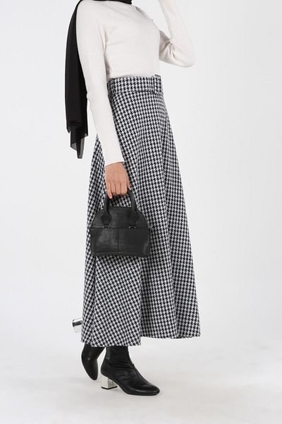 modabirsen Φούστα με μοτίβο Houndstooth χωρίς ζώνη