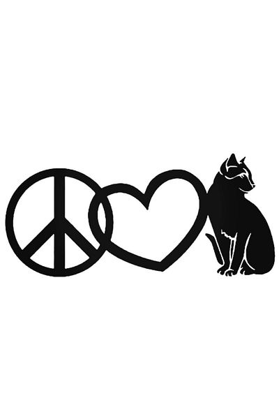 Universal Peace Love Cats Αυτοκόλλητο Αυτοκόλλητο Αυτοκόλλητο Τοίχου Αυτοκινήτου Αυτοκόλλητο Σπιτιού Διακοσμητικό Αυτοκόλλητο 20cm