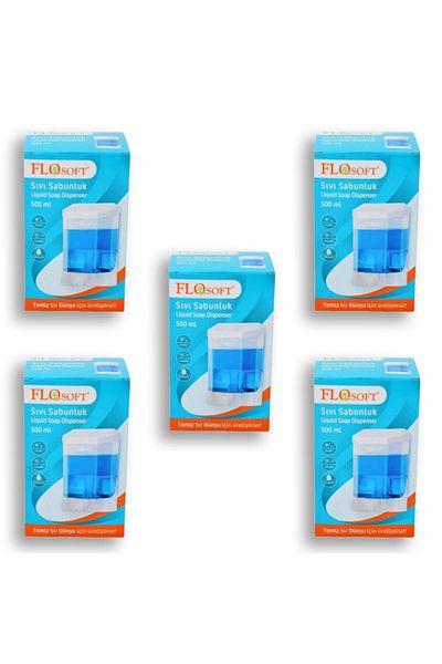 Flosoft Συσκευή Απολυμαντικού Διανομέα Υγρού Σαπουνιού 500 Ml 5 Τεμάχια