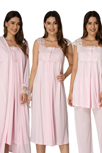 Effortt Effort Pink Dressing Gown Maternity Maternity Set of 4 2305