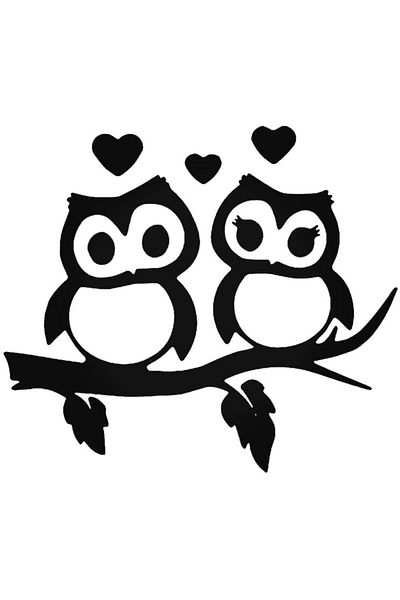 Universal Αυτοκόλλητο Owls Couple Love Tree Branch Αυτοκόλλητο Αυτοκόλλητο Τοίχου Αυτοκινήτου Αυτοκόλλητο 20cm