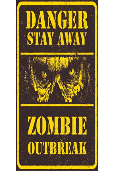 Attention Zombie (10cm X 20cm) Mini Retro Wood Poster