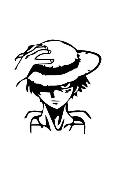 Universal One Piece Monkey D Luffy Stare Sticker Car Auto Rigging Wall Sticker 20cm