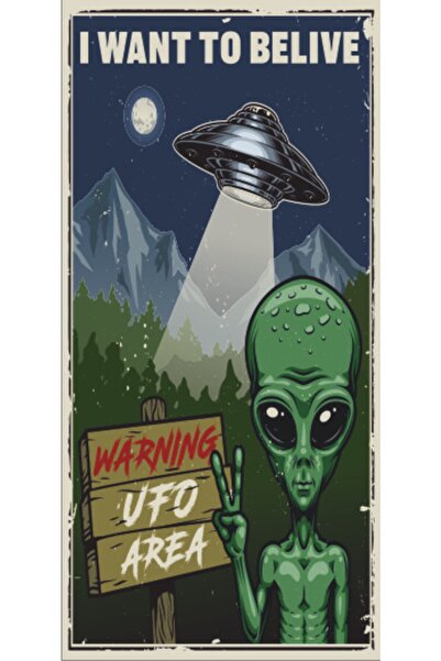 Hayat Poster Zombie Warning Mini - Ρετρό ξύλινη αφίσα 10 cm x 20 cm