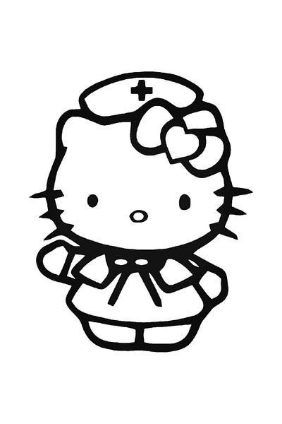 Universal Αυτοκόλλητο Hello Kitty Nurse Αυτοκόλλητο Αυτοκόλλητο Τοίχου Αυτοκινήτου 20 εκ