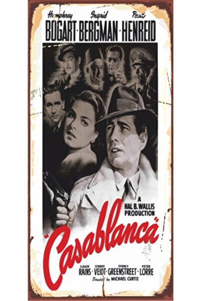 Hayat Poster Casablanca Cinema - Μίνι ρετρό ξύλινη αφίσα (10 cm x 20 cm)