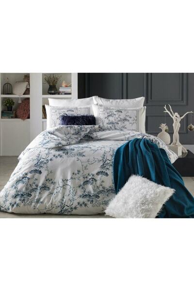 Doqu Home Beyaz Baskılı Polycotton Luna Çift Kişilik Nevresim Takımı