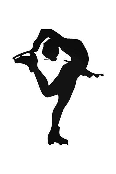 Universal Ice Skating Sticker for Women - Car, Auto, Rigging, Wall Sticker - 20 cm