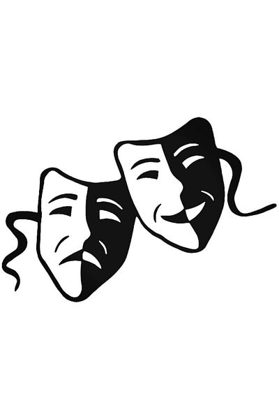 Universal Theater Mask Drama 1 Sticker Car Auto Rigging Wall Sticker 20 cm