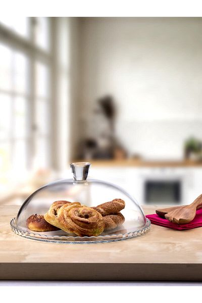 Paşabahçe Glass Cake Jar Patisserie with Lid