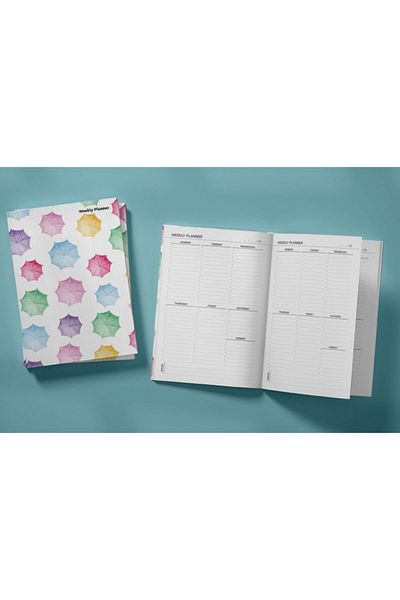 Pelikan Yayınları Colorful Watercolor Umbrellas Planner & Notebook