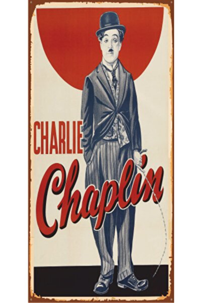 Hayat Poster Charlie Chaplin Sharlo Mini ρετρό ξύλινη αφίσα - 10 cm x 20 cm