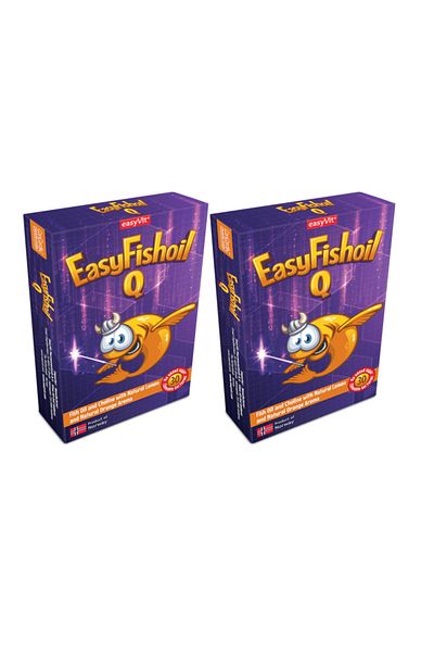Easy Fishoil Easyvi?tEasyfishoilQKids- Chewable 30 Gel Tablets, Pack of 2