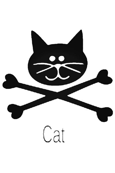 Universal Αυτοκόλλητο Skull Cat 75 Αυτοκόλλητο Αυτοκόλλητο Τοίχου Αυτοκινήτου 20 εκ