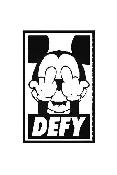 Universal Αυτοκόλλητο Mickey Defy Obey Αυτοκόλλητο Αυτοκόλλητο Τοίχου Αυτοκόλλητο Αυτοκόλλητο Σπιτιού Διακοσμητικό Αυτοκόλλητο 20cm