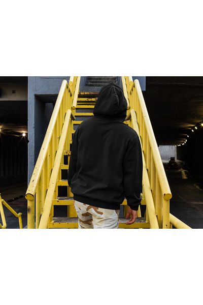 Raf Coll Φούτερ Unisex Μαύρη κουκούλα με ψηφιακή εκτύπωση